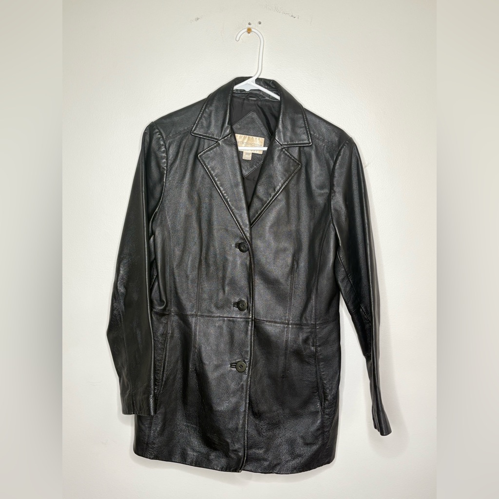 Worthington Black Leather Coat